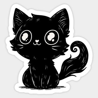 cute black kitten Sticker